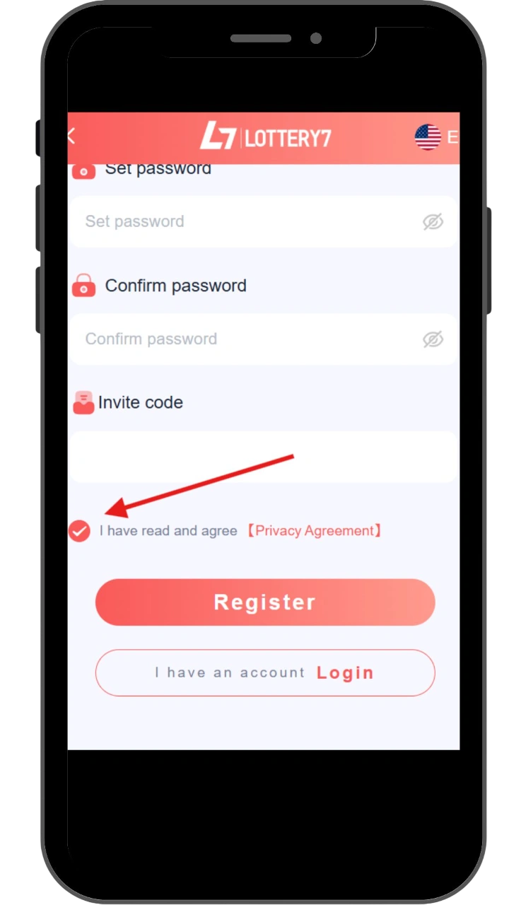 Tick the privacy agreement